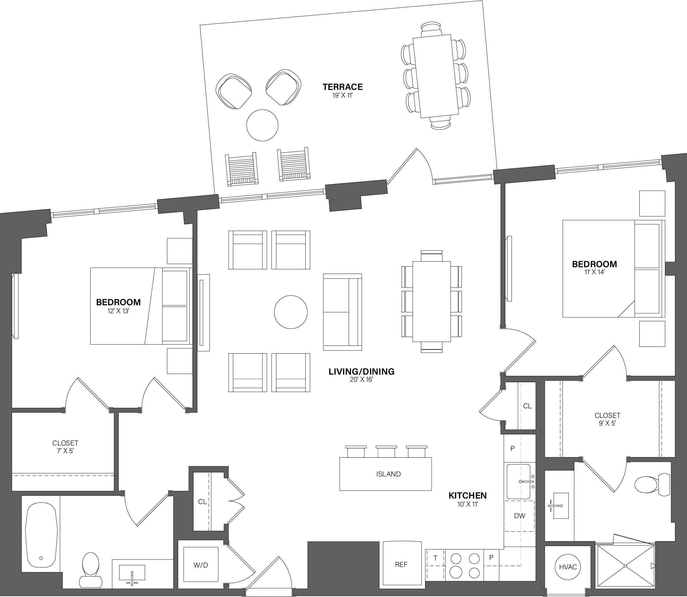 Floorplan image of apartment 1206
